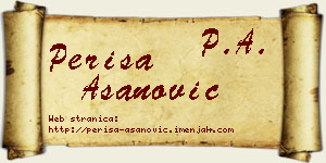 Periša Asanović vizit kartica